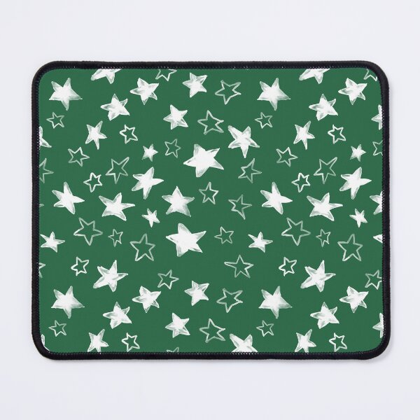 Item preview, Holiday christmas watercolor white stars over emerald green background designed and sold by marufemia.