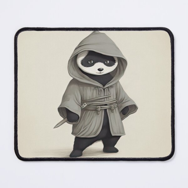 Item preview, Ninja Panda Warrior Black and White designed and sold by MagicStrawberry.