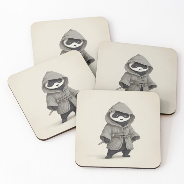 Item preview, Ninja Panda Warrior Black and White designed and sold by MagicStrawberry.