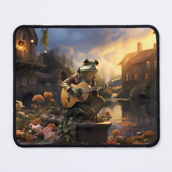 Item preview, Cartoon Frog Playing Guitar designed and sold by Jamillionaire Shop.