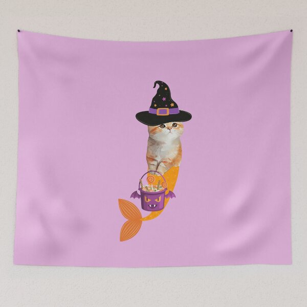 Item preview, Halloween Cat Mermaid designed and sold by SirenasWorld.