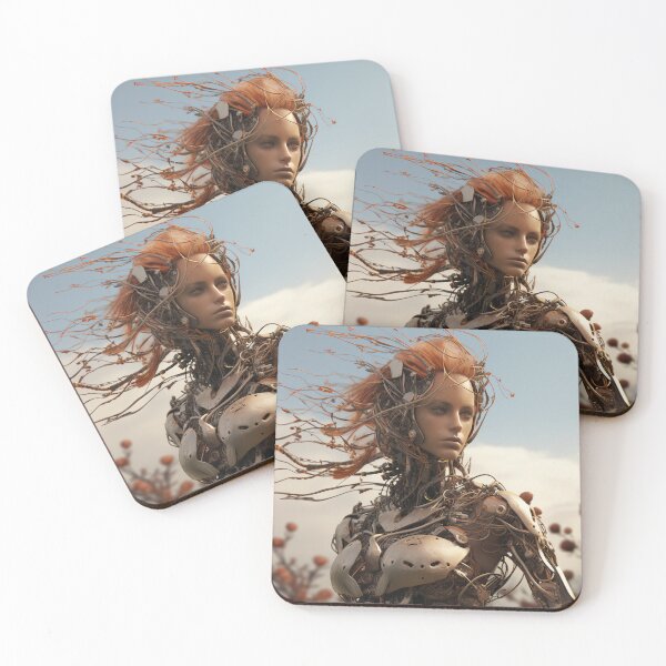Aperçu de l'œuvre Métal torsadé et nature Android Female Warrior Empowerment créée et vendue par BrandonArtWorld.