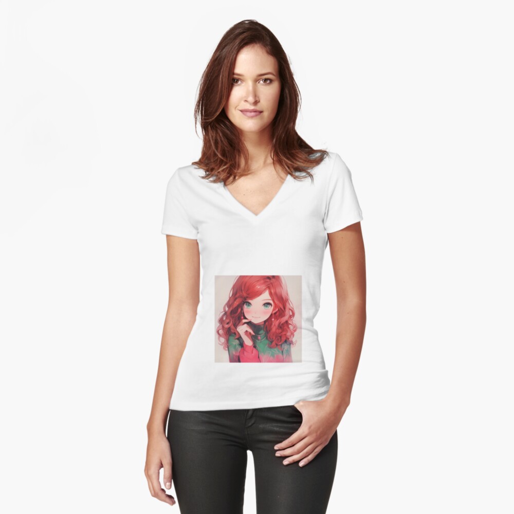 Item preview, Fitted V-Neck T-Shirt designed and sold by FreschiArt.