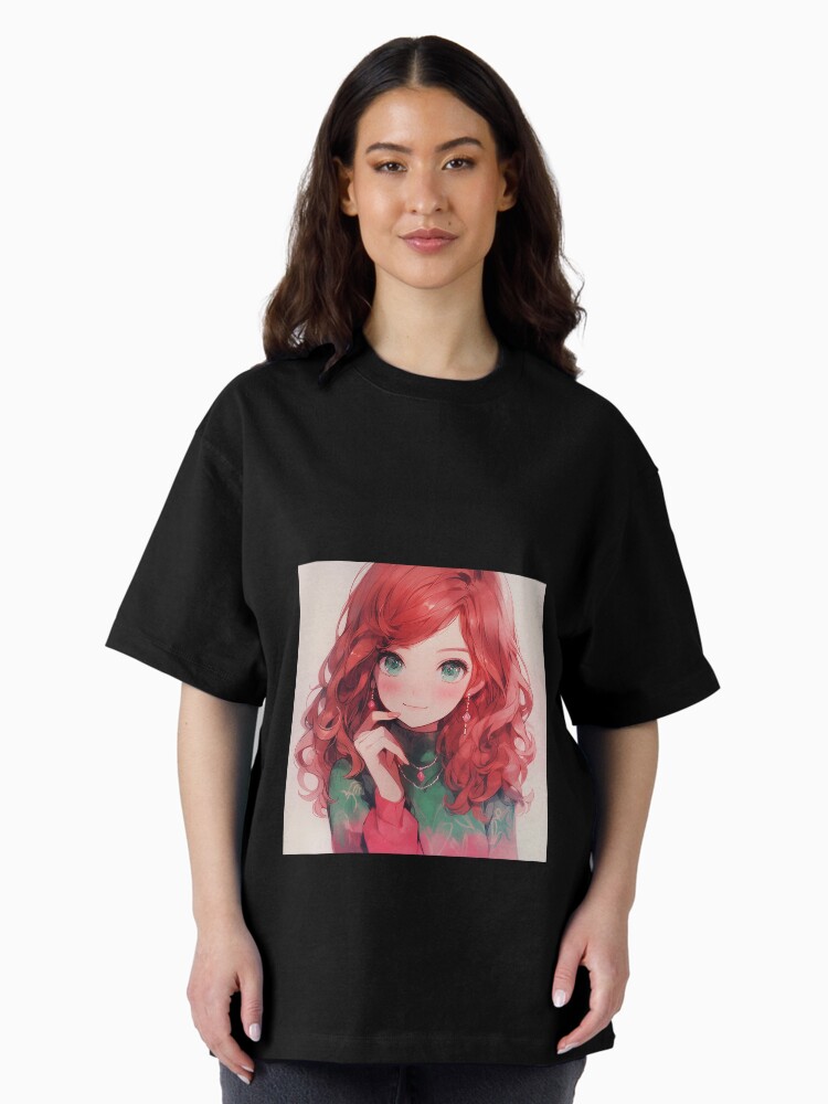 Thumbnail 2 of 7, Oversized T-Shirt, Beautiful girl with green eyes designed and sold by FreschiArt.