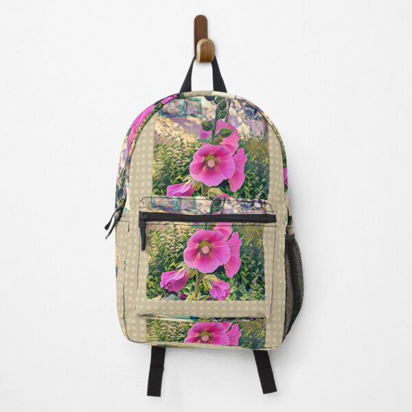 Item preview, Mid Century Modern Garden with Hollyhocks designed and sold by oh-bi-me.