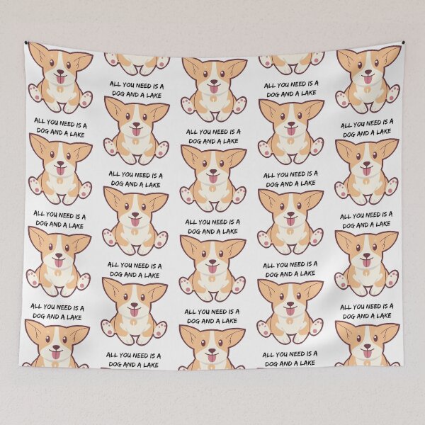 Item preview, All You Need Is A Dog And A Lake  Dog Art Design designed and sold by JanitaHinkle.