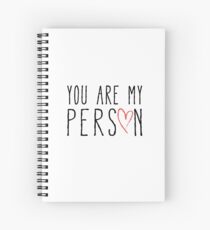 You are my person, text design with red scribble heart Spiral Notebook