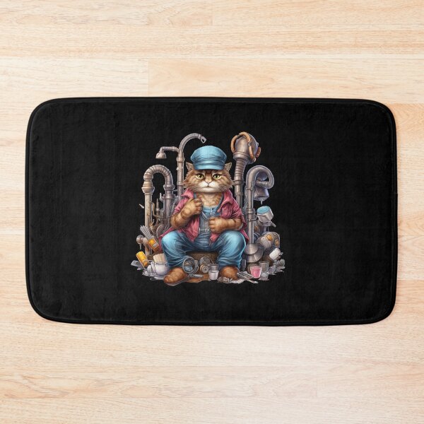 Item preview, Funny cat plumber designed and sold by Mateusz Majcherek.