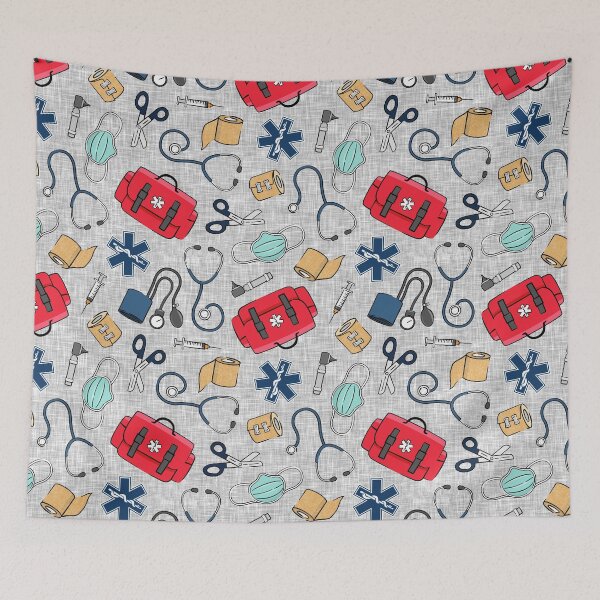 Item preview, medical supplies - light gray linen designed and sold by littlearrow.
