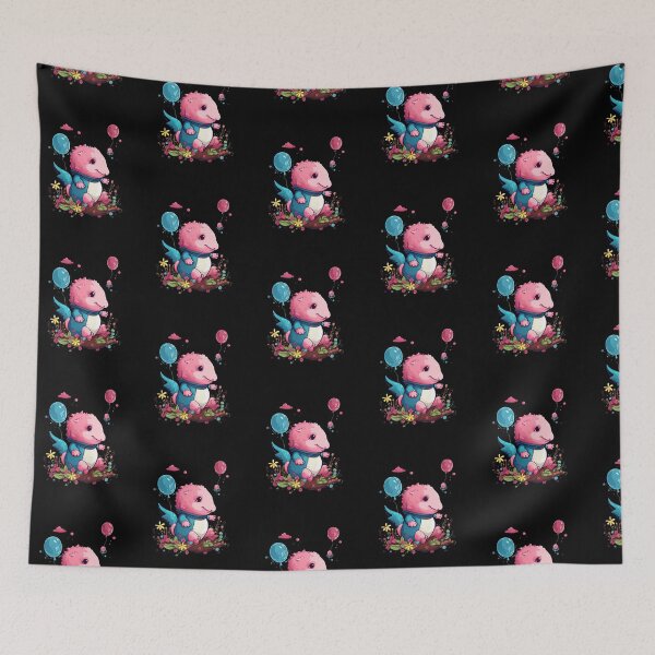 Item preview, Cute Axolotl Kawaii with ballons designed and sold by ArtFromBeyond.