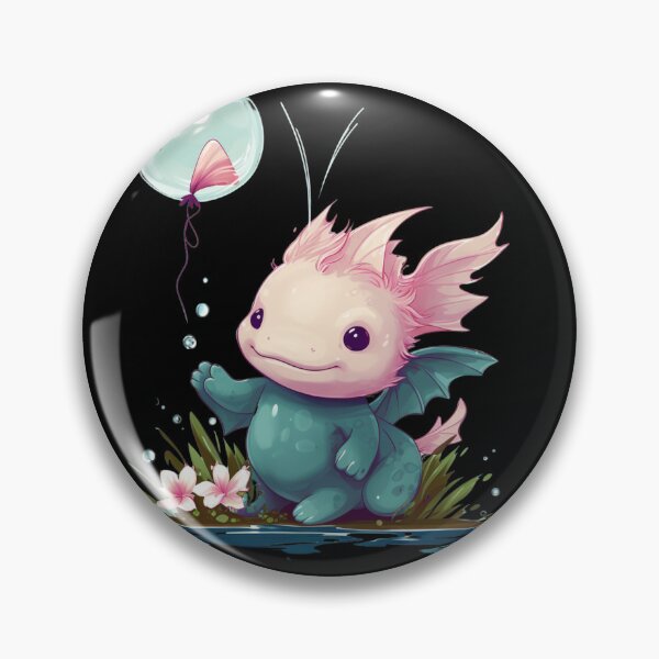 Item preview, Cute Axolotl Kawaii with ballons designed and sold by ArtFromBeyond.