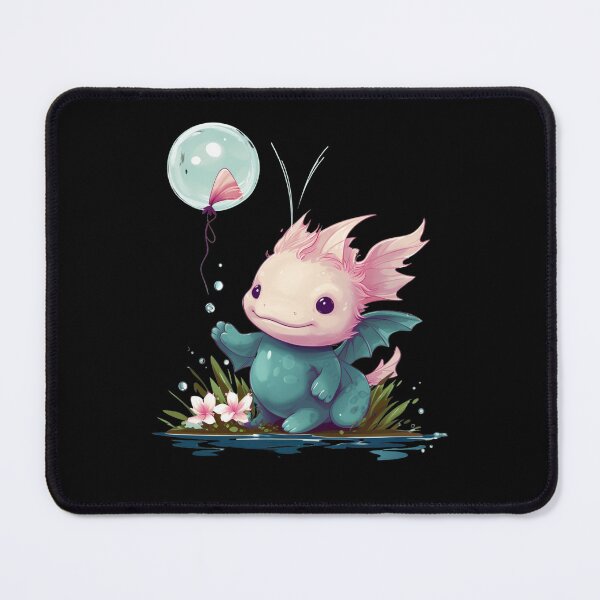 Item preview, Cute Axolotl Kawaii with ballons designed and sold by ArtFromBeyond.