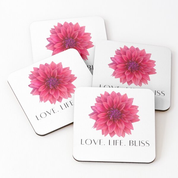 Item preview,  " Love. Life. Bliss"  Soulmates & Twin Flame Pink Red Flower Classic Sticker designed and sold by MuditasEyes.