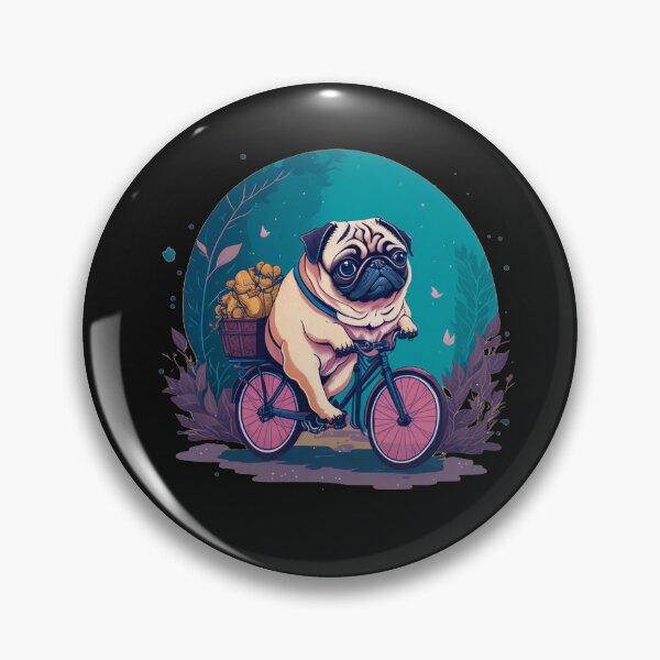 Aperçu de l'œuvre Carlin à vélo créée et vendue par Pug-Obsession.