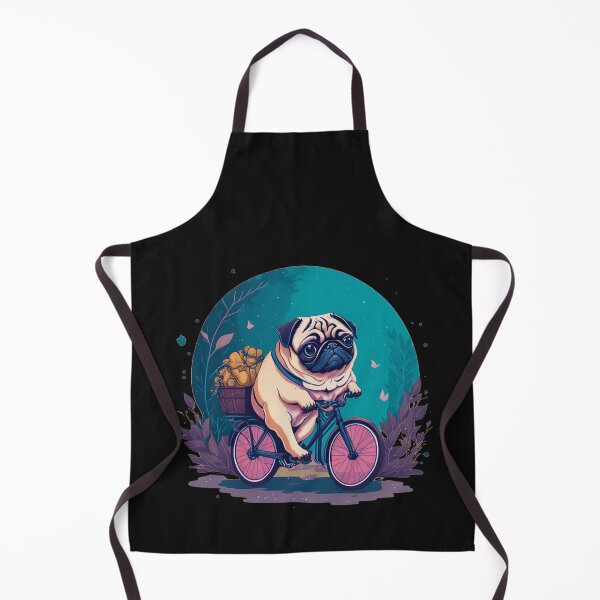 Item preview, Pug on bicycle designed and sold by Pug-Obsession.