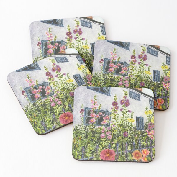 Item preview, Hollyhocks in Little Budworth designed and sold by LymphomaLass.