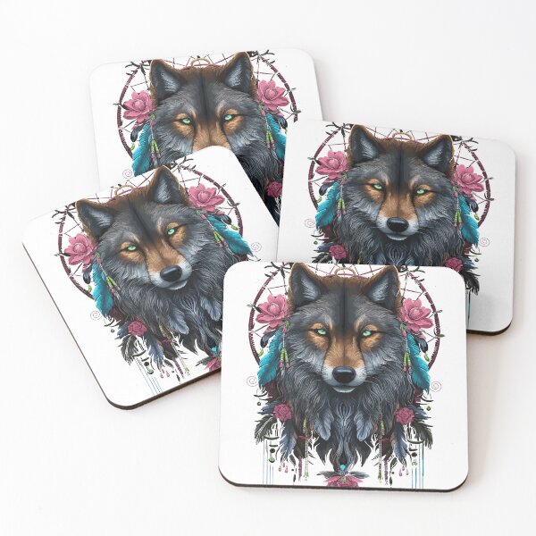 Item preview, Guardian Spirits - Wolf Dreamcatcher #1 designed and sold by InkAIble Art.