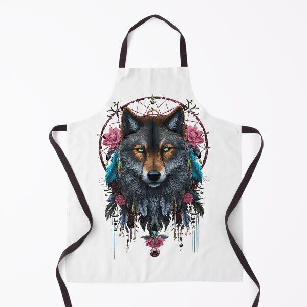 Aperçu de l'œuvre Esprits Gardiens - Wolf Dreamcatcher #1 créée et vendue par InkAIble Art.