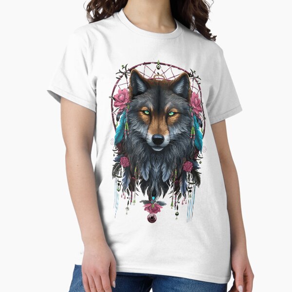Aperçu de l'œuvre Esprits Gardiens - Wolf Dreamcatcher #1 créée et vendue par InkAIble Art.