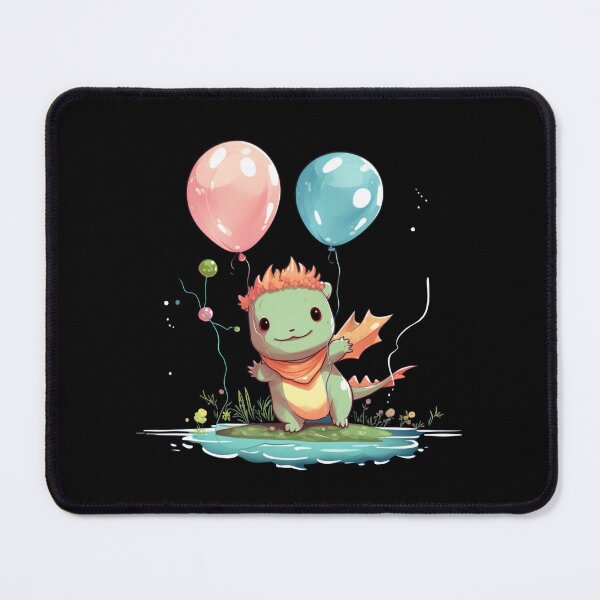 Item preview, Cute Axolotl Kawaii with ballons designed and sold by ArtFromBeyond.