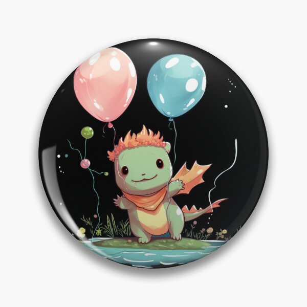 Item preview, Cute Axolotl Kawaii with ballons designed and sold by ArtFromBeyond.