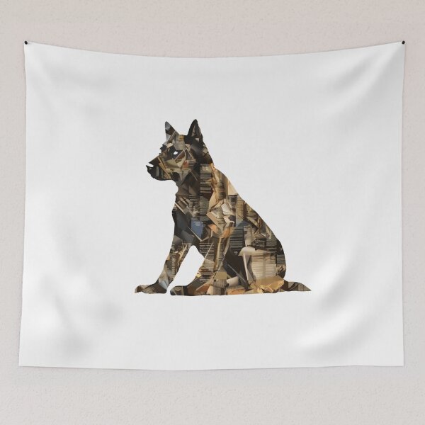 Item preview, dog with books designed and sold by Mateusz Majcherek.