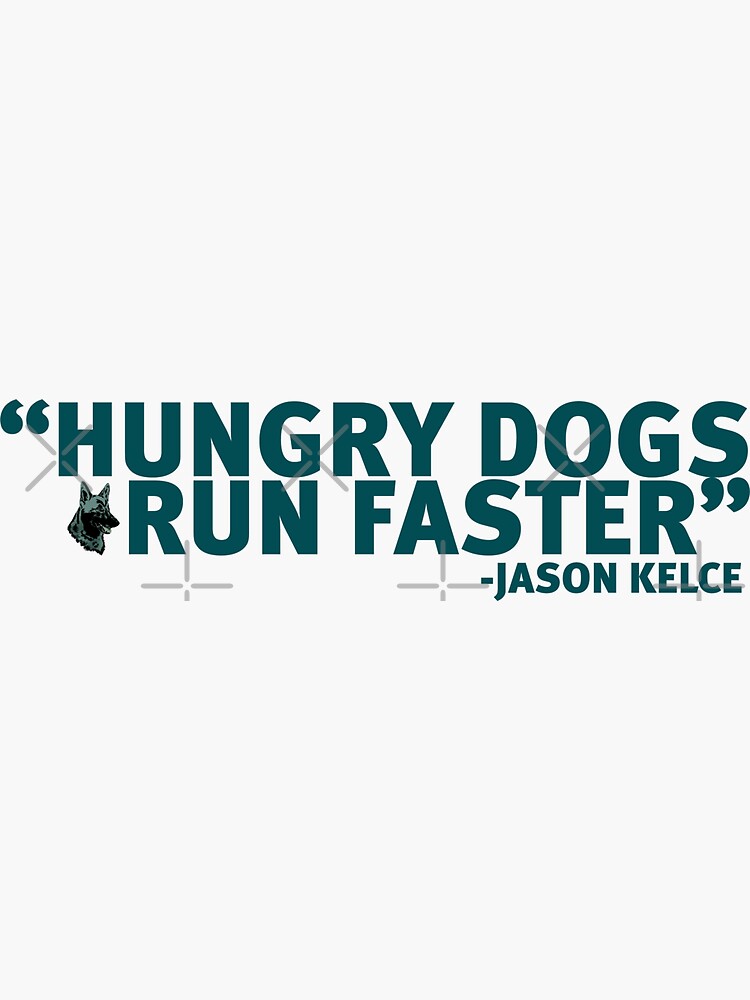 Thumbnail 3 of 3, Sticker, Hungry Dogs Run Faster designed and sold by graceemig.