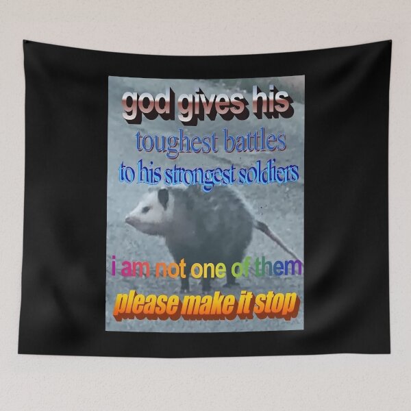Item preview, GOD GIVES TOUGHEST BATTLES TO HIS STRONGEST SOLDIERS - funny raccoon quote 	 	 designed and sold by zuzlotzooz72.