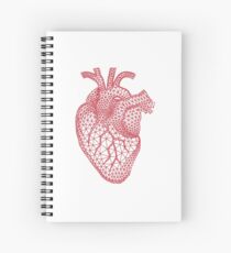 red human heart with geometric mesh pattern Spiral Notebook
