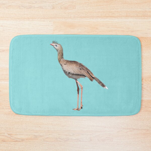 Item preview, Red Legged Seriema aka Cariama aka Crested Seriema - blue background designed and sold by Louise-Mae.