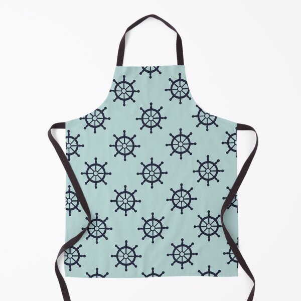 Item preview, Ship Wheels Teal and Navy designed and sold by AnchoredMae.