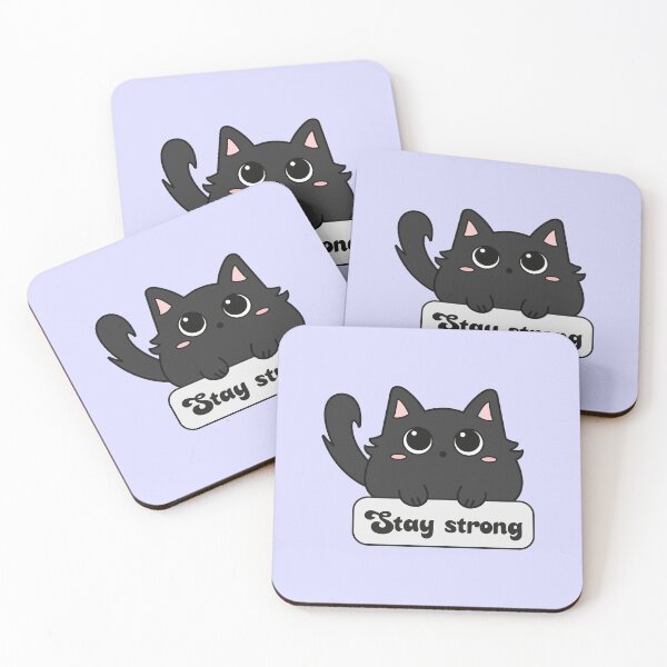 Item preview, Stay strong Cat with motivational phrase designed and sold by LunMoony.