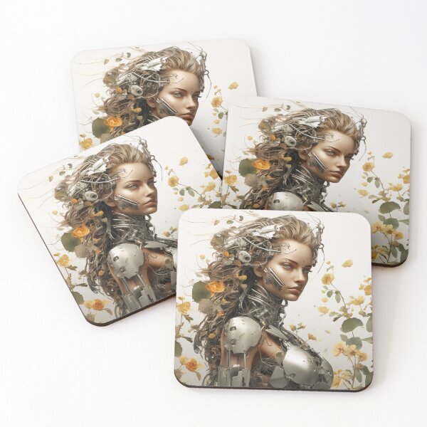Aperçu de l'œuvre Métal torsadé et nature Android Female Warrior Empowerment créée et vendue par BrandonArtWorld.