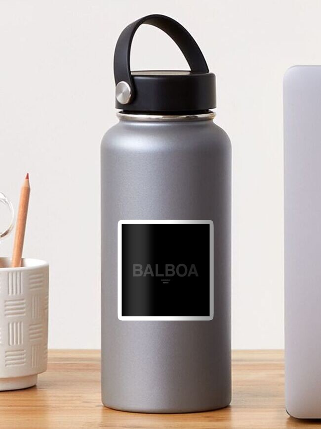 Sticker, Balboa (Black on Black) designed and sold by StudioDestruct