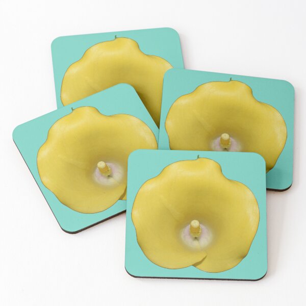 Item preview, Yellow Calla Lily Blossom -  teal background designed and sold by Louise-Mae.