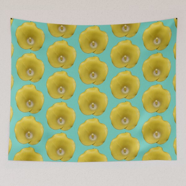 Item preview, Flor de lirio de cala amarilla - fondo verde azulado designed and sold by Louise-Mae.