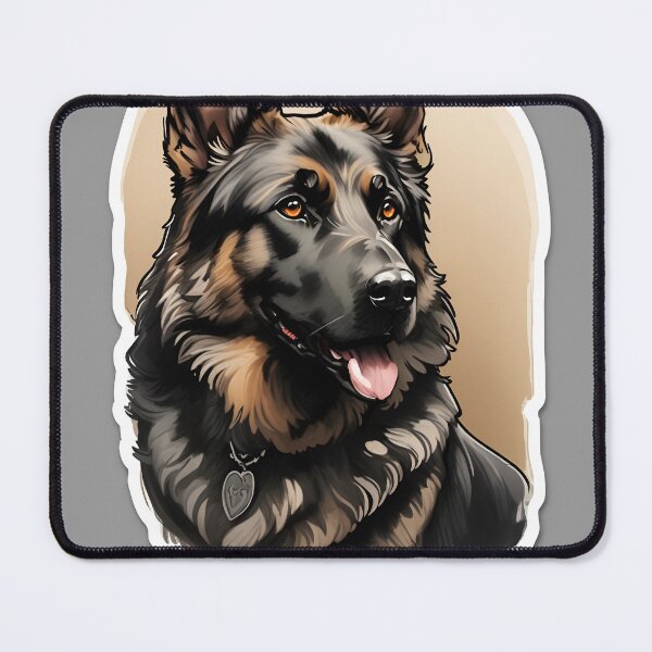 Item preview, Cute Black German Shepard Art designed and sold by Abdalla Hussein.