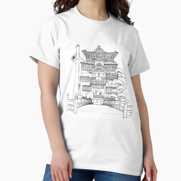 Artikel-Vorschau von Spirited Away Bathhouse, aber eine einfache Strichzeichnung, designt und verkauft von JulienneRedmond.