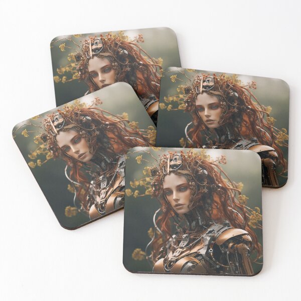 Aperçu de l'œuvre Métal torsadé et nature Android Female Warrior Empowerment créée et vendue par BrandonArtWorld.