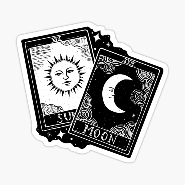 Tarot Sun and Moon Sticker for Sale by natskilou