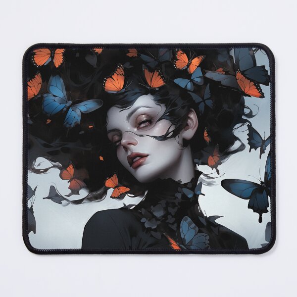 Item preview, Abstract Woman Hair Filled with Butterflies designed and sold by bubblegoth.
