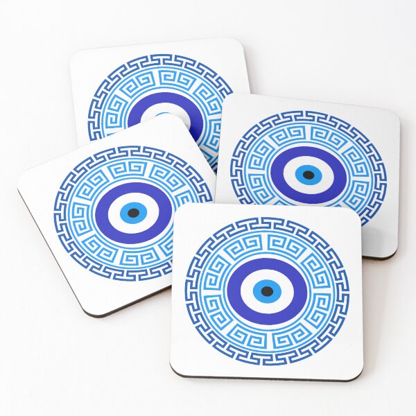 Item preview, Greek Key Evil Eye designed and sold by E7enaki.