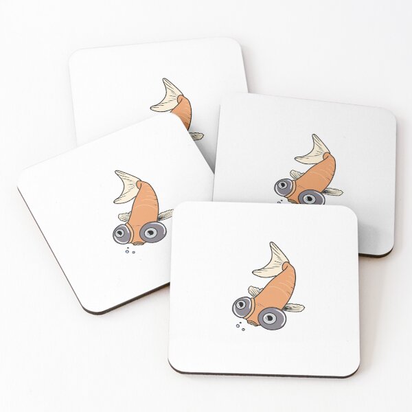 Item preview, Funny gold orange fish with bulgy eyes and bubbles designed and sold by EmiliaMoscovich.