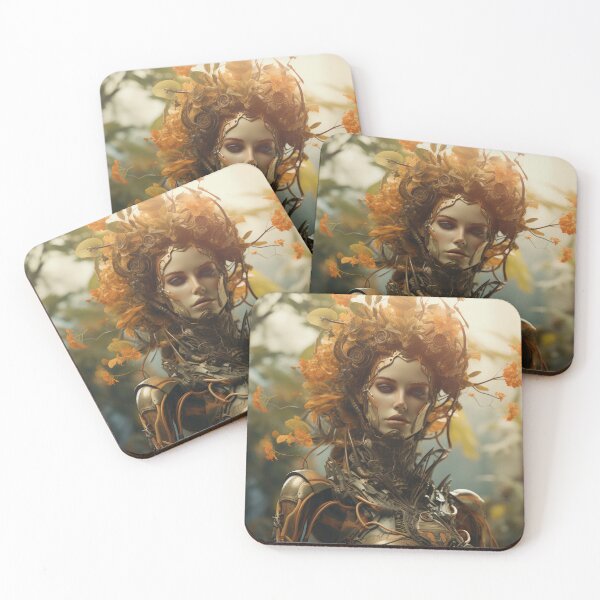 Aperçu de l'œuvre Métal torsadé et nature Android Female Warrior Empowerment créée et vendue par BrandonArtWorld.