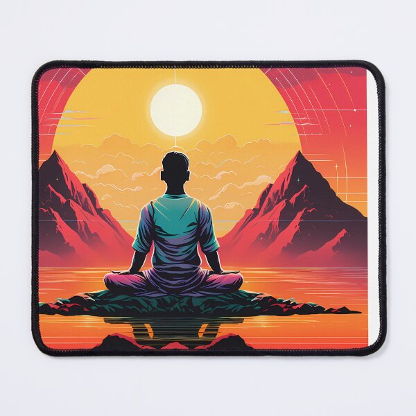 Item preview, Ancient Mind, Futuristic Spirit: Elevate Your Style with Retro Meditation Tees designed and sold by Klyngzo1916.