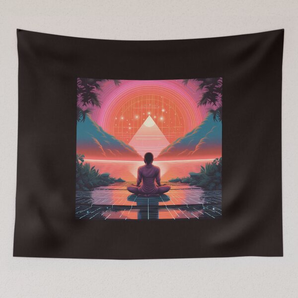 Item preview, Beyond Time, Beyond Space: Unleash Your Inner Zen with Retro Futuristic Tees designed and sold by Klyngzo1916.