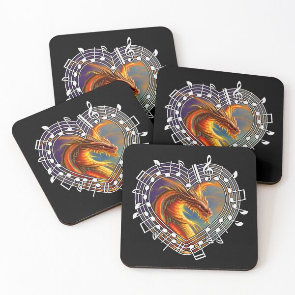 Item preview, Orange dragon in a musical heart designed and sold by Artbellachi.