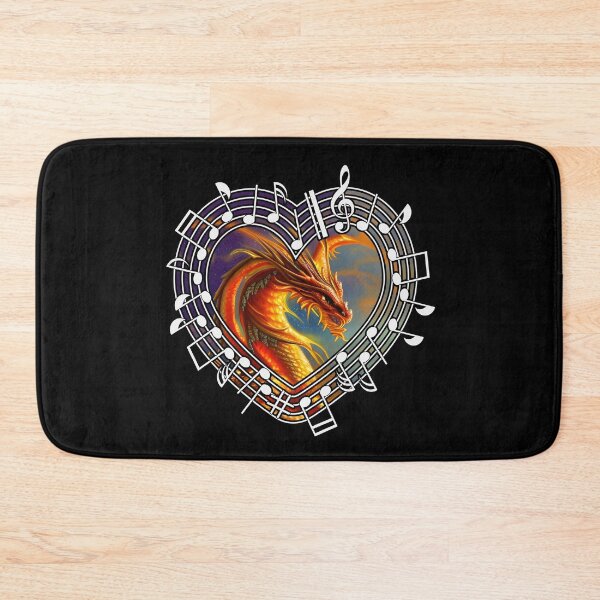 Item preview, Orange dragon in a musical heart designed and sold by Artbellachi.