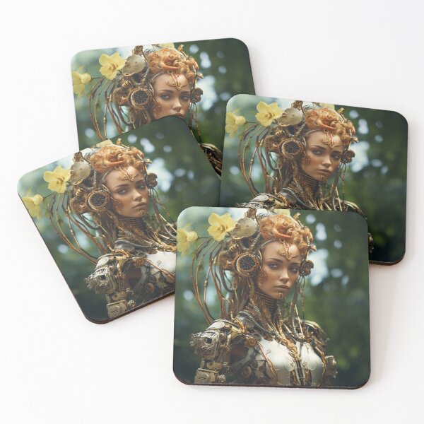 Aperçu de l'œuvre Métal torsadé et nature Android Female Warrior Empowerment créée et vendue par BrandonArtWorld.