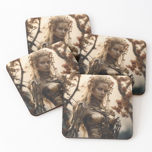 Aperçu de l'œuvre Métal torsadé et nature Android Female Warrior Empowerment créée et vendue par BrandonArtWorld.